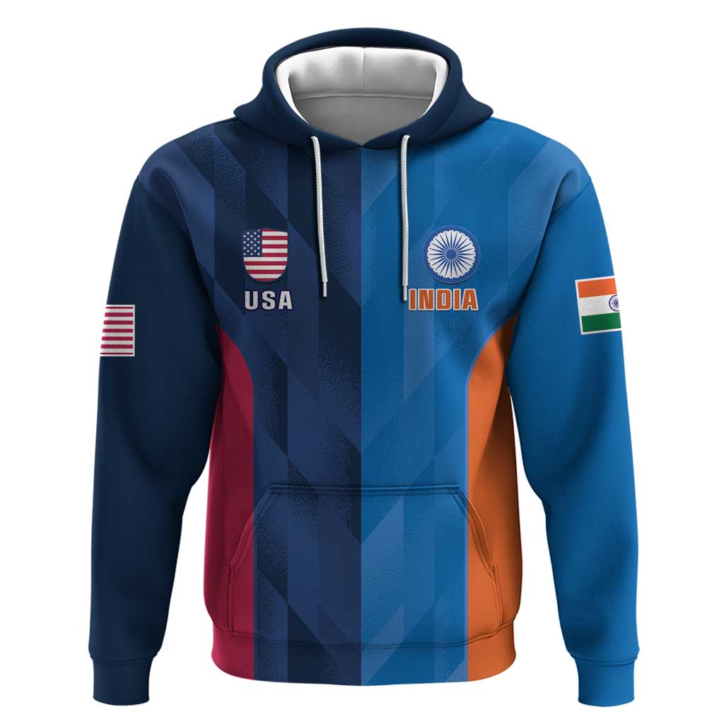 Custom USA and India Cricket Hoodie 2024 Together Dynamic Style LT14