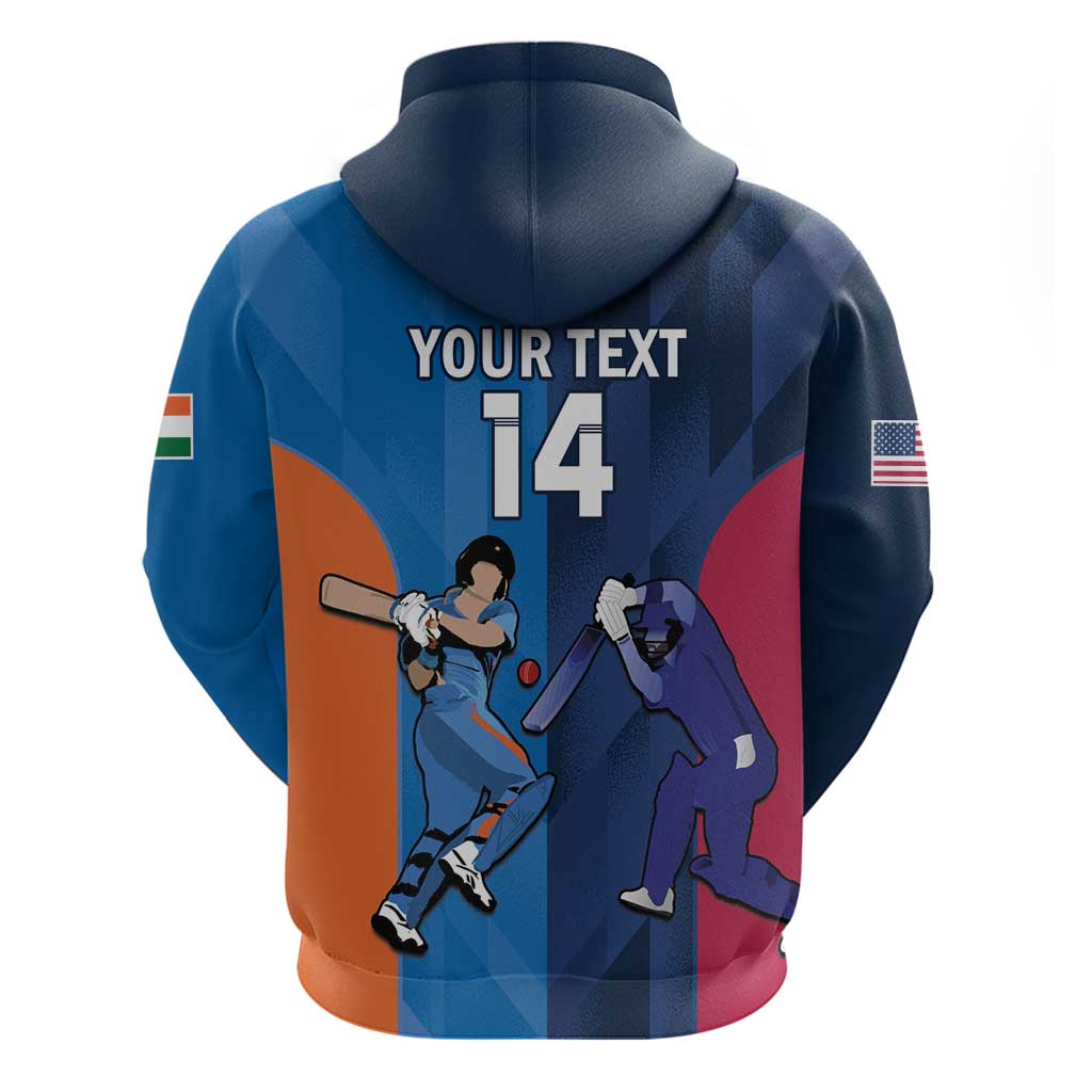 Custom USA and India Cricket Hoodie 2024 Together Dynamic Style LT14