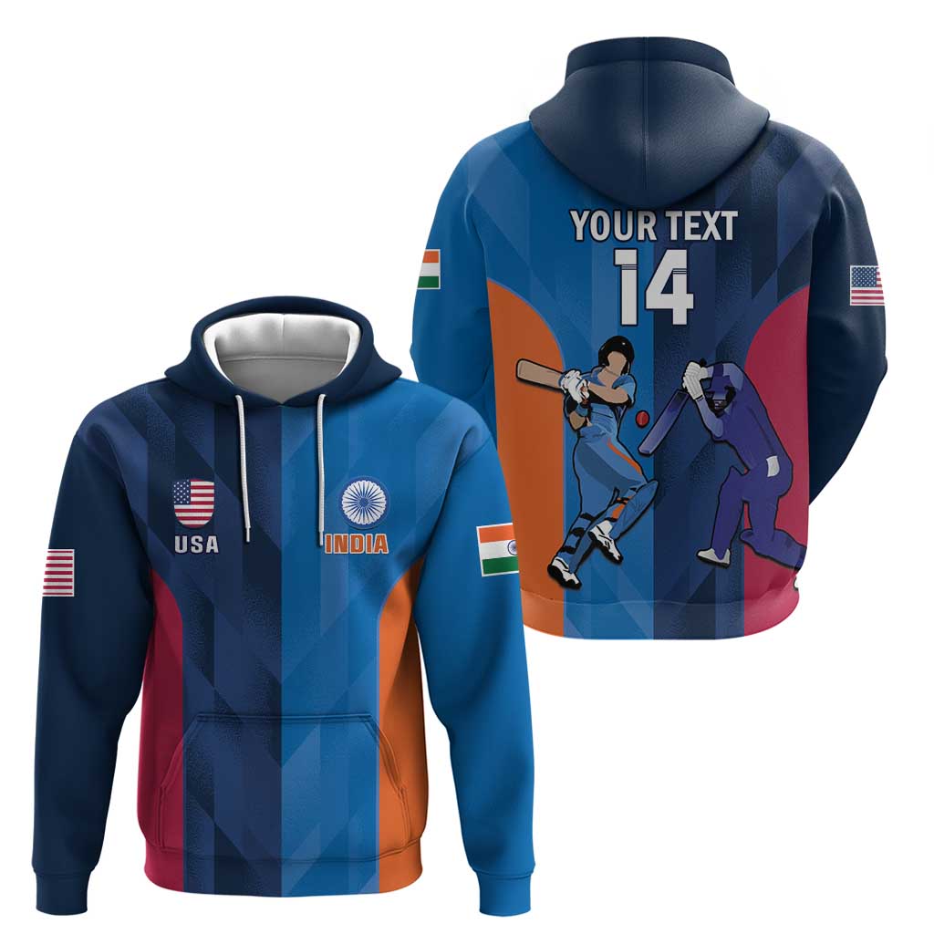 Custom USA and India Cricket Hoodie 2024 Together Dynamic Style LT14