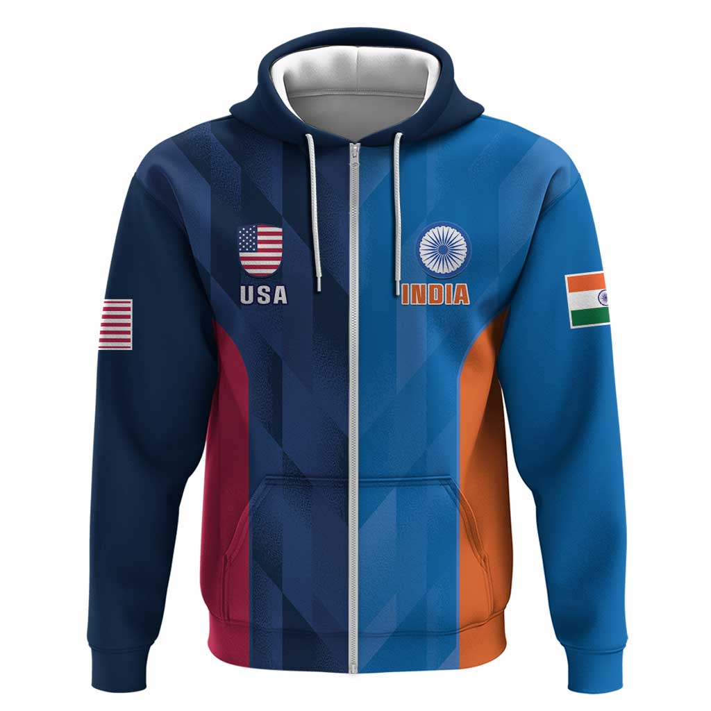 Custom USA and India Cricket Hoodie 2024 Together Dynamic Style LT14