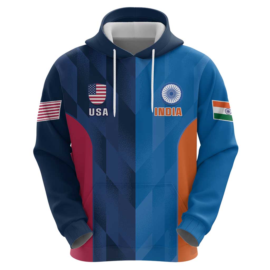 Custom USA and India Cricket Hoodie 2024 Together Dynamic Style LT14