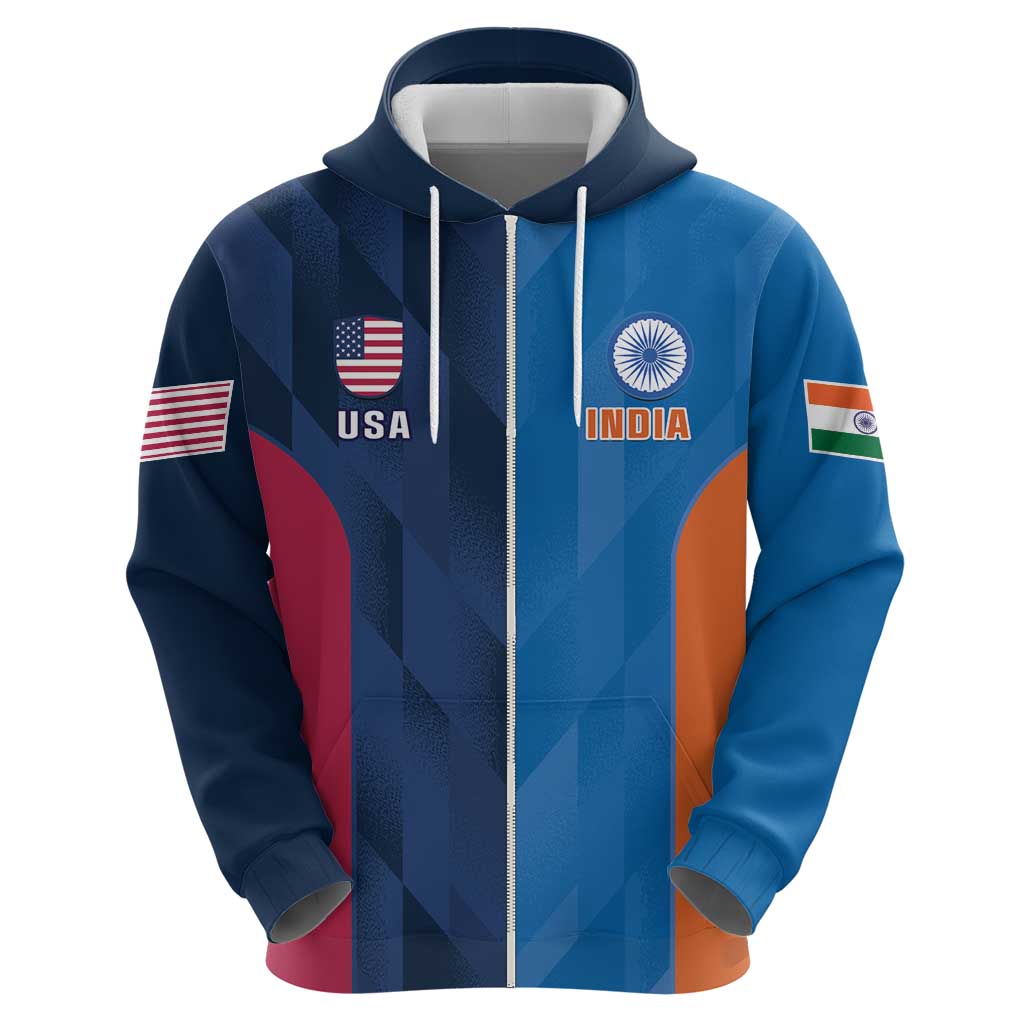 Custom USA and India Cricket Hoodie 2024 Together Dynamic Style LT14