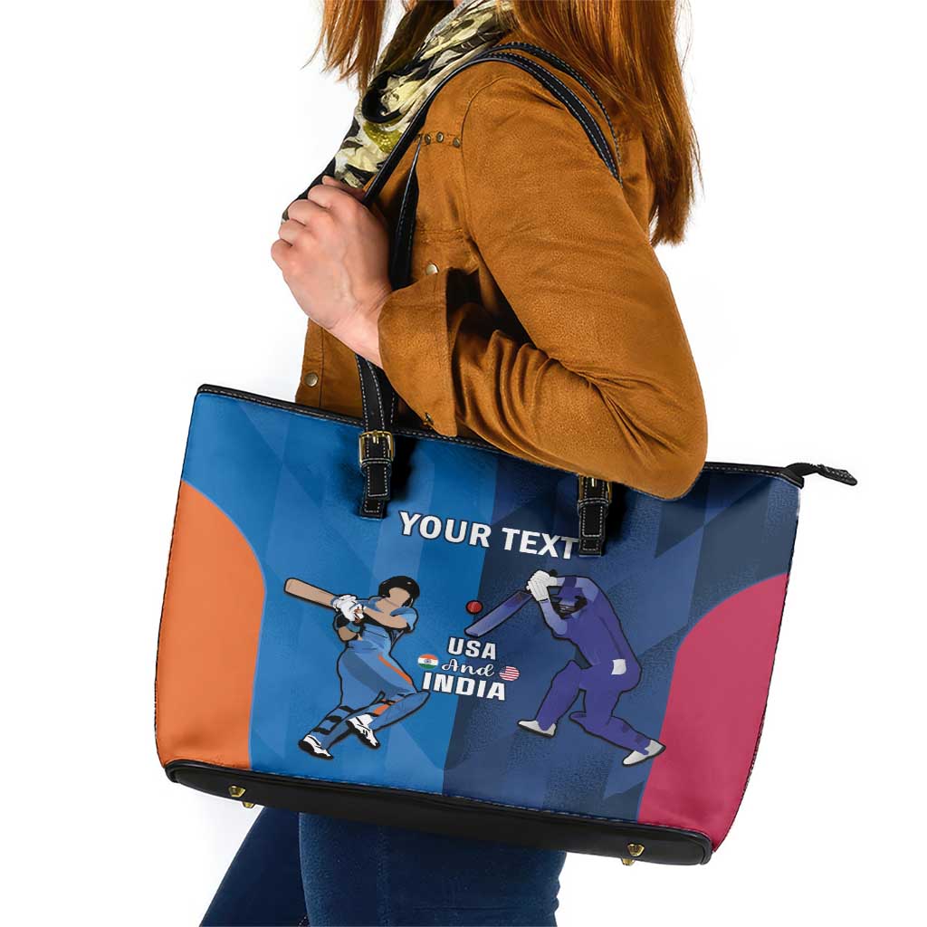Custom USA and India Cricket Leather Tote Bag 2024 Together Dynamic Style LT14