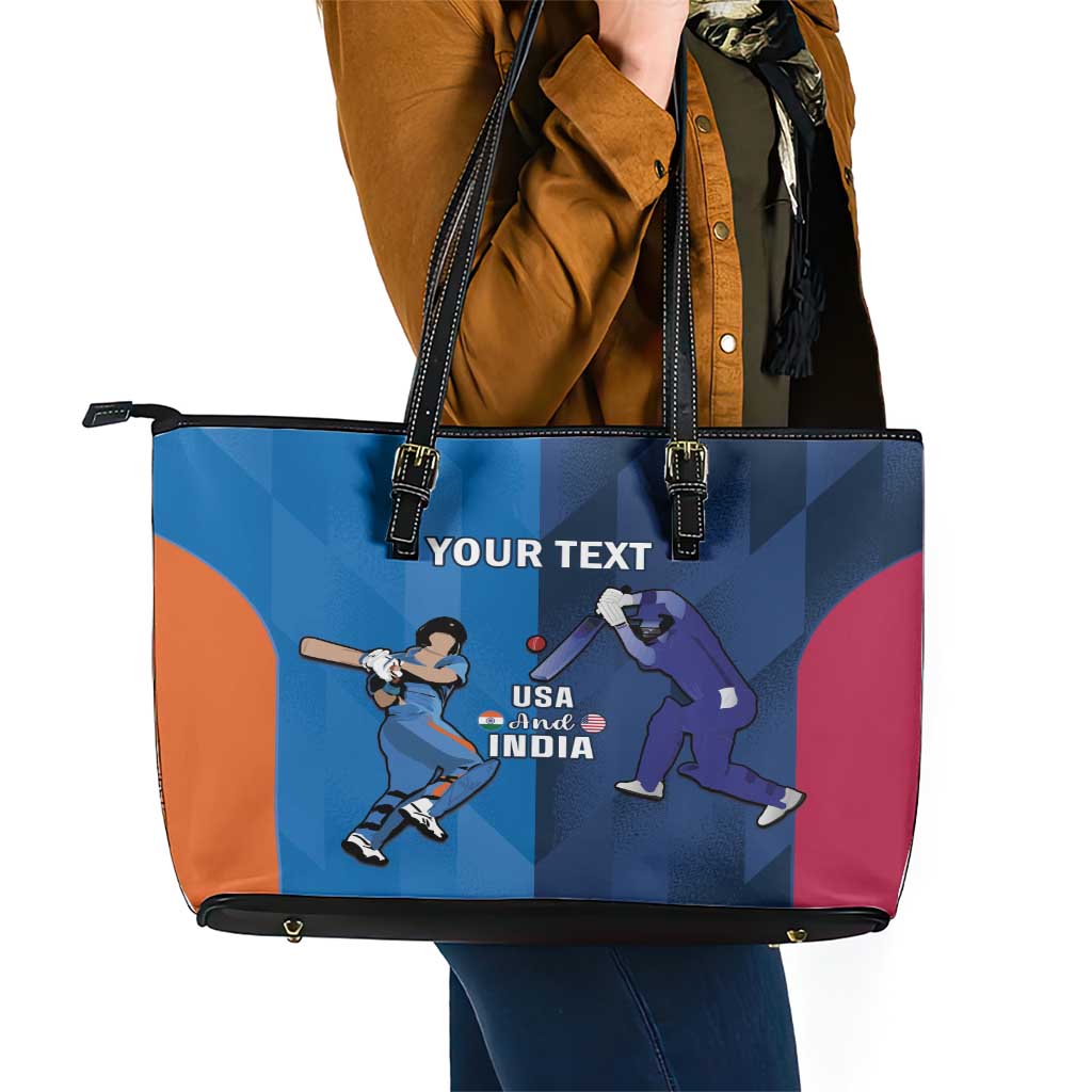 Custom USA and India Cricket Leather Tote Bag 2024 Together Dynamic Style LT14
