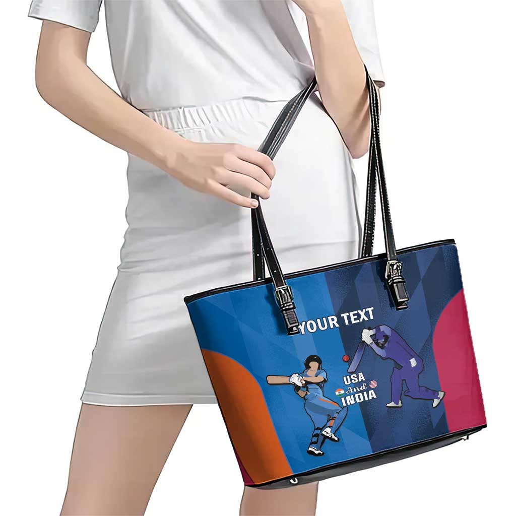 Custom USA and India Cricket Leather Tote Bag 2024 Together Dynamic Style LT14