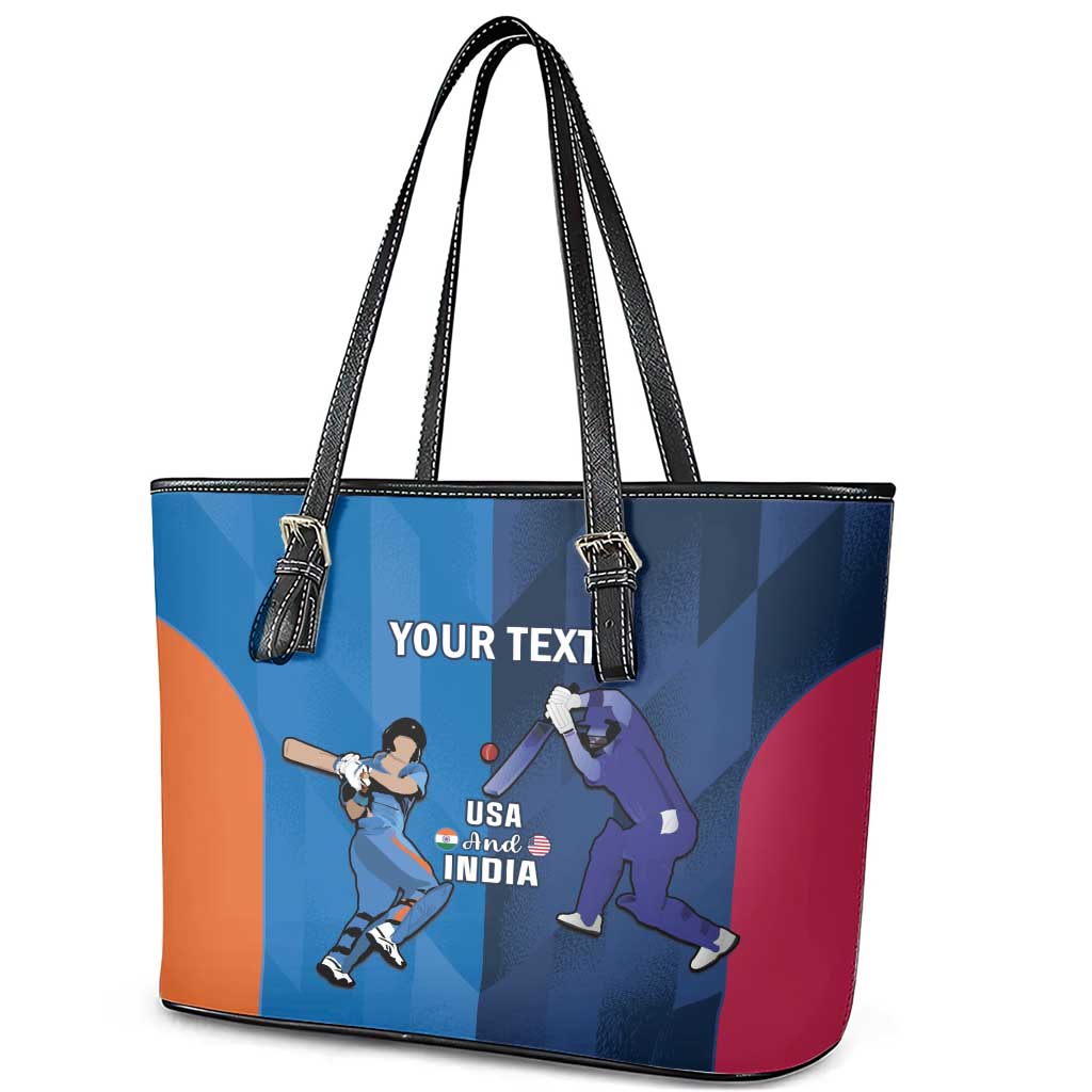 Custom USA and India Cricket Leather Tote Bag 2024 Together Dynamic Style LT14
