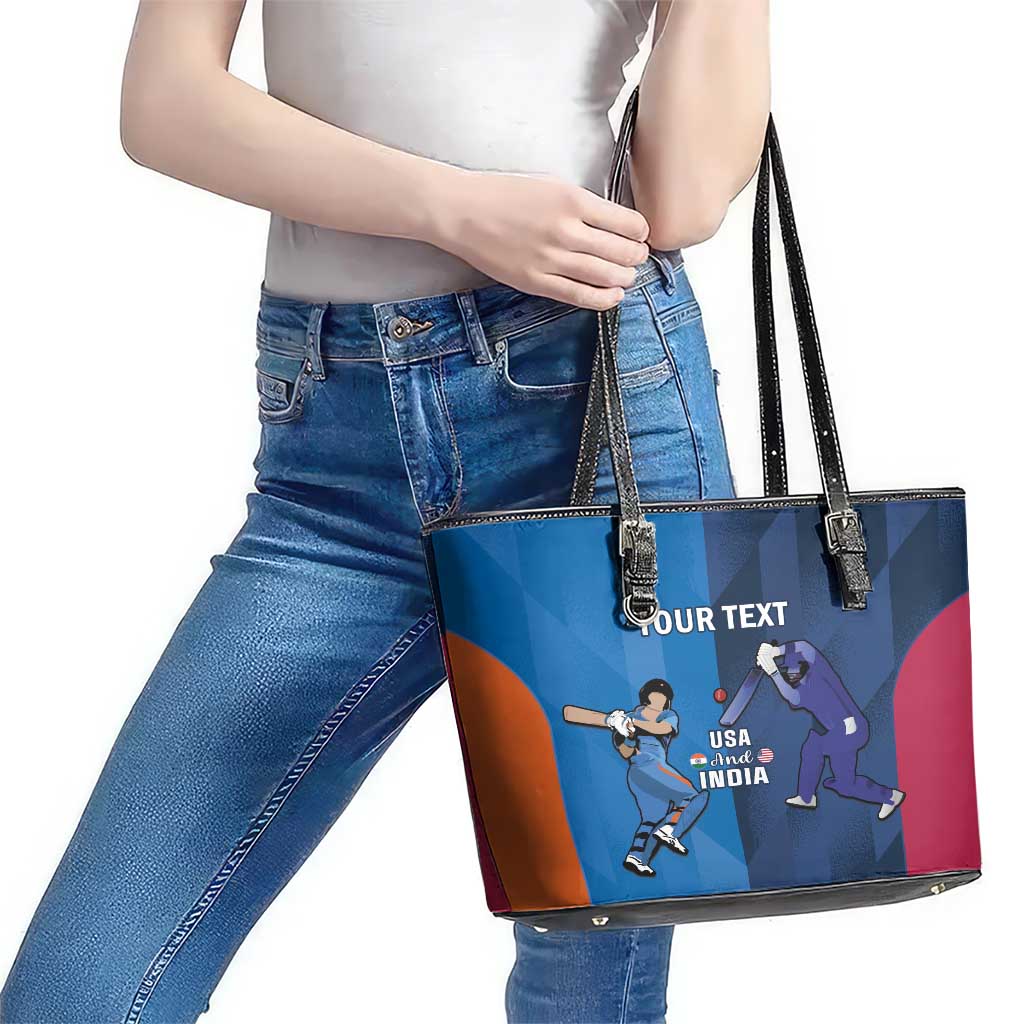 Custom USA and India Cricket Leather Tote Bag 2024 Together Dynamic Style LT14