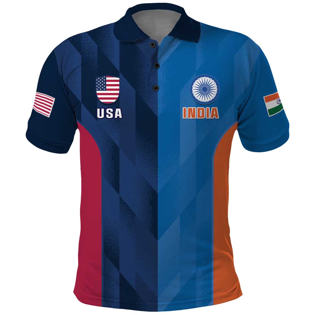 Custom USA and India Cricket Polo Shirt 2024 Together Dynamic Style LT14