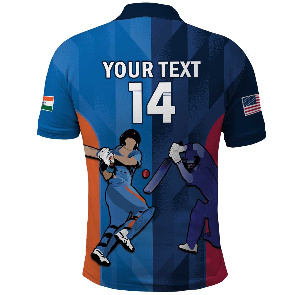 Custom USA and India Cricket Polo Shirt 2024 Together Dynamic Style LT14