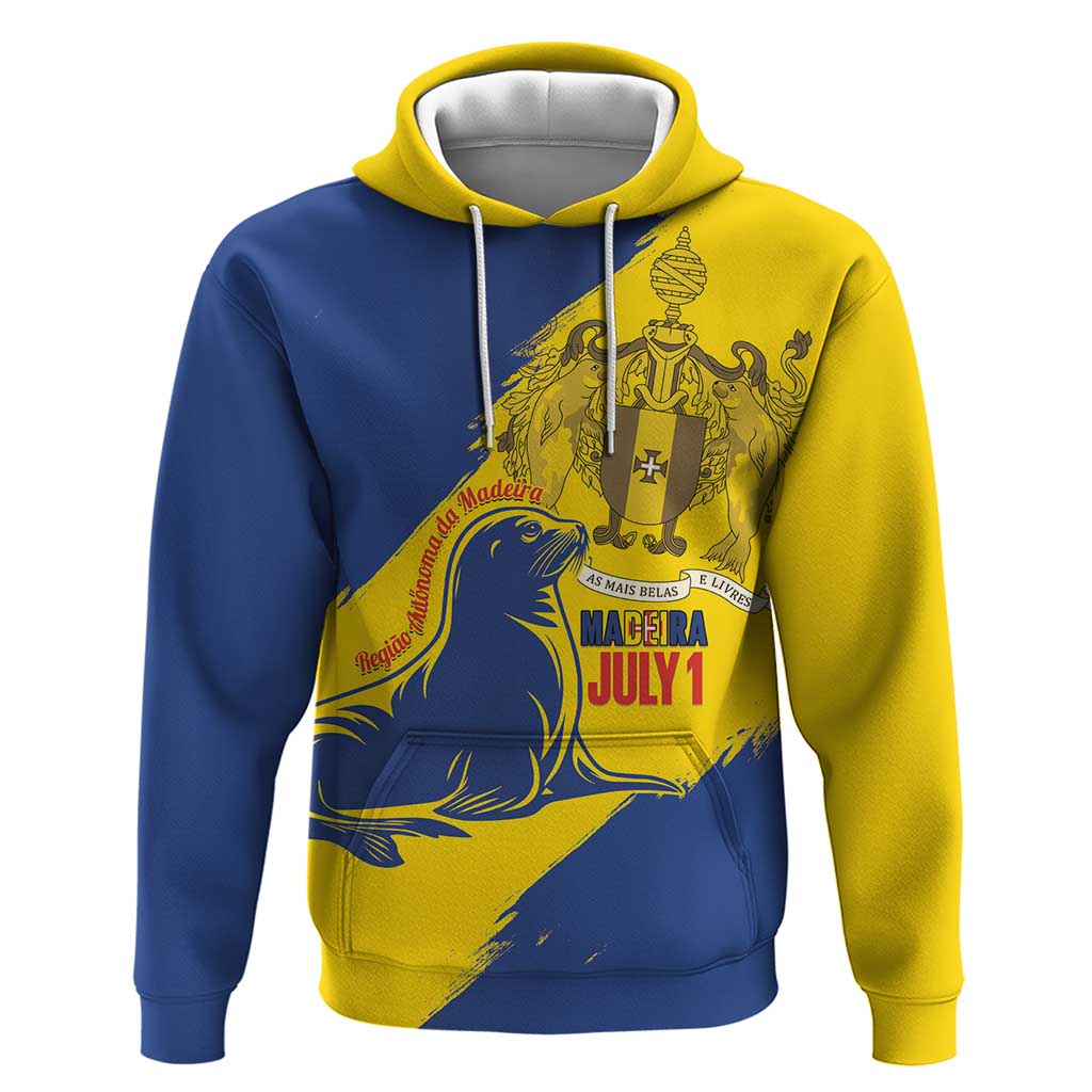 Personalised Madeira Day Hoodie July 1 Monk Seal Grunge Style LT14