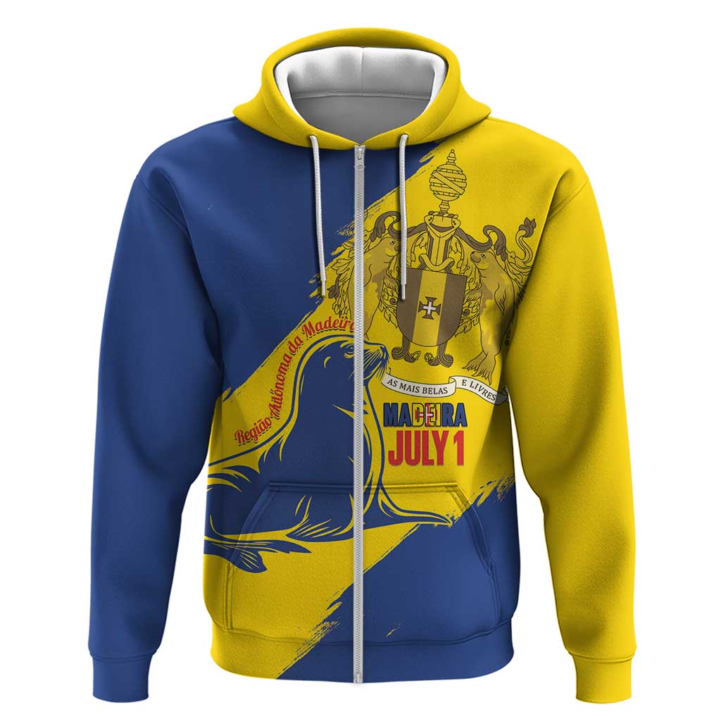 Personalised Madeira Day Hoodie July 1 Monk Seal Grunge Style LT14