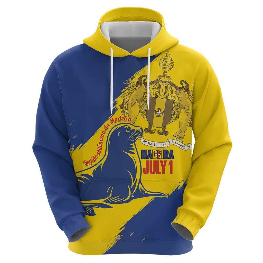 Personalised Madeira Day Hoodie July 1 Monk Seal Grunge Style LT14