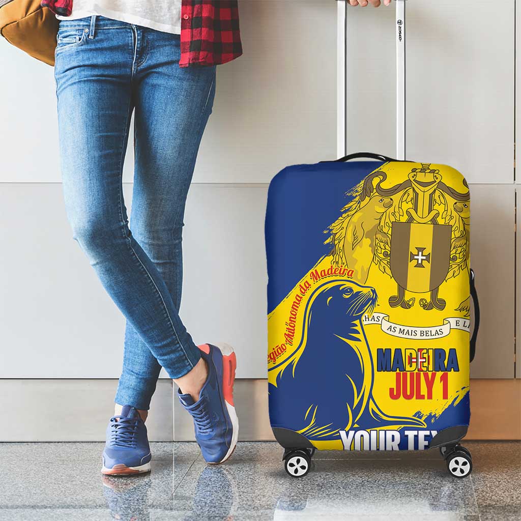 Personalised Madeira Day Luggage Cover July 1 Monk Seal Grunge Style LT14