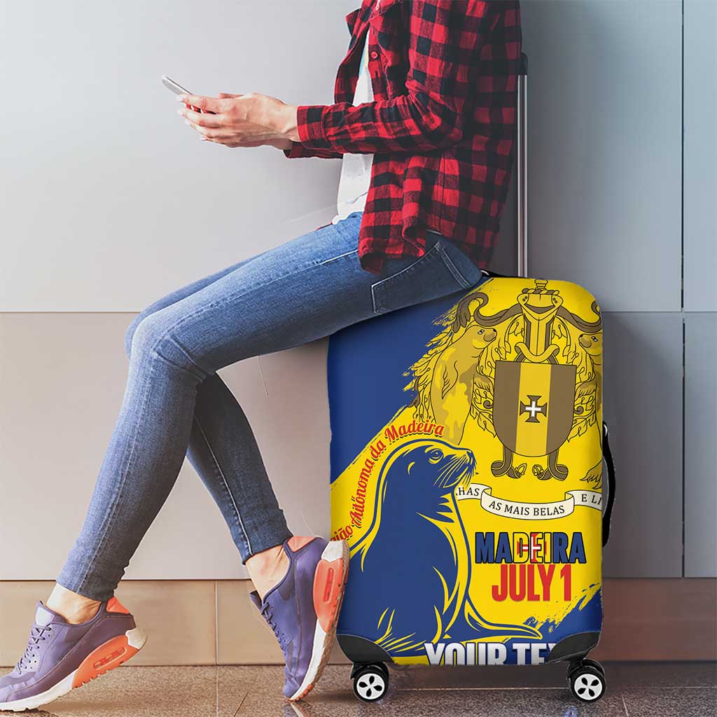 Personalised Madeira Day Luggage Cover July 1 Monk Seal Grunge Style LT14