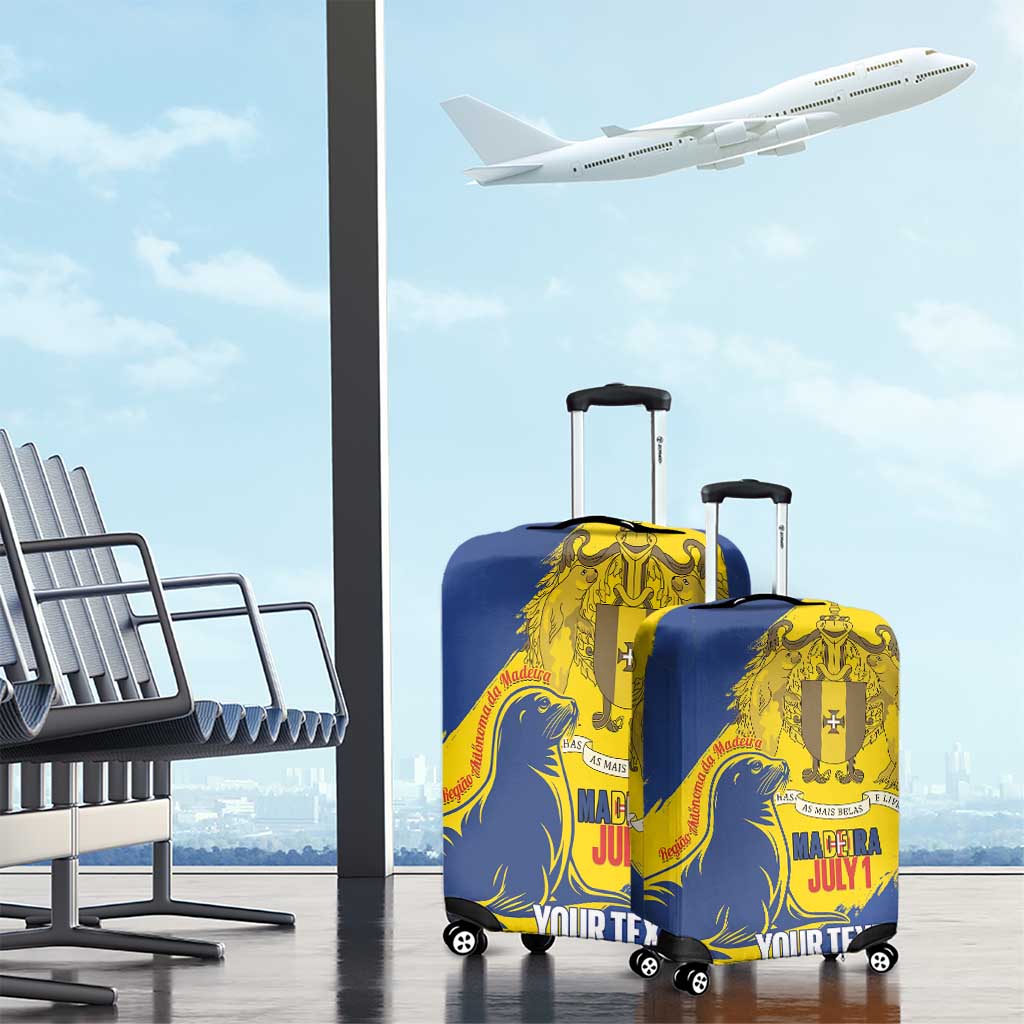 Personalised Madeira Day Luggage Cover July 1 Monk Seal Grunge Style LT14