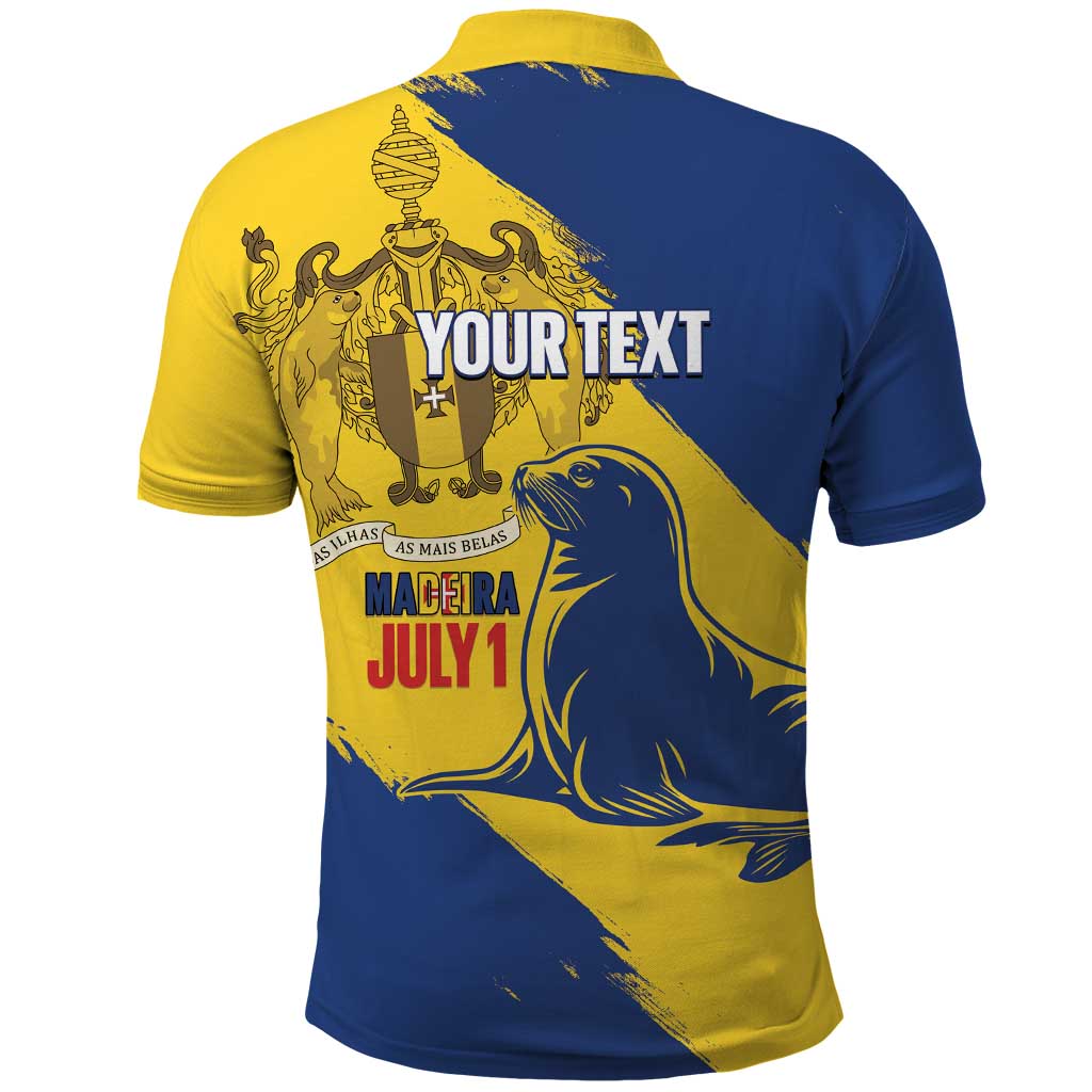 Personalised Madeira Day Polo Shirt July 1 Monk Seal Grunge Style LT14
