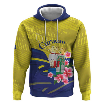 Curacao Flag Day Hoodie Felis Dia di Bandera Pink Plumeria LT14