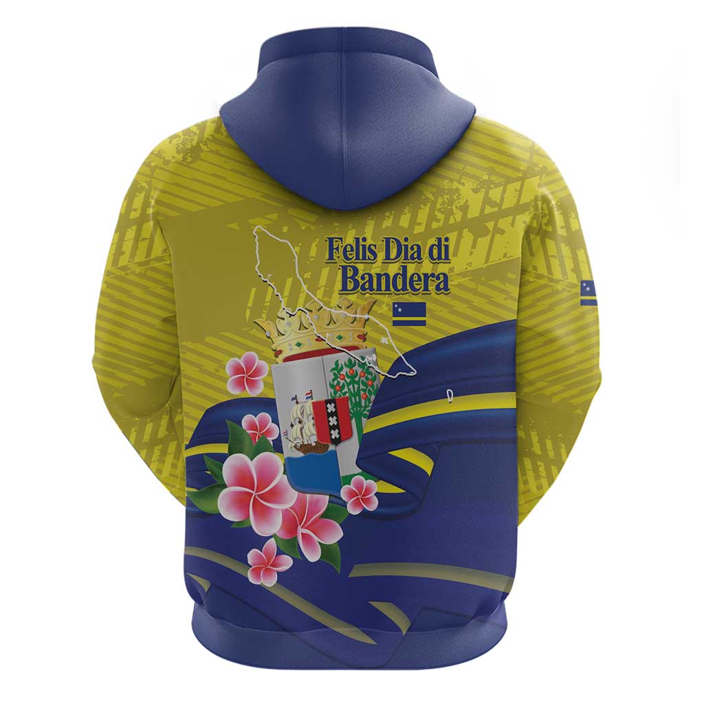 Curacao Flag Day Hoodie Felis Dia di Bandera Pink Plumeria LT14