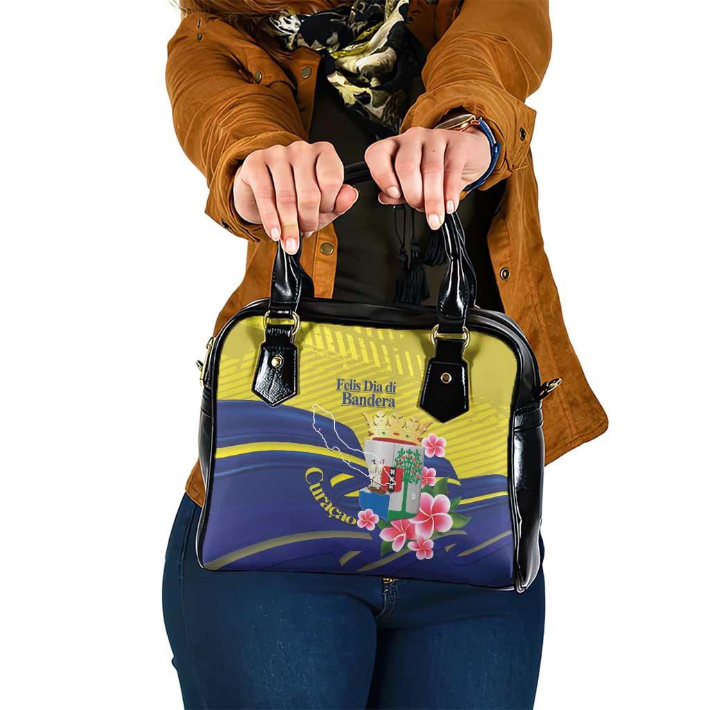 Curacao Flag Day Shoulder Handbag Felis Dia di Bandera Pink Plumeria LT14