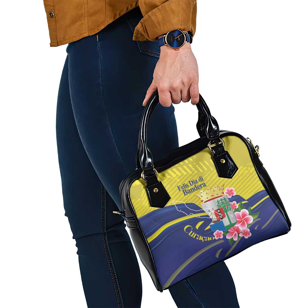 Curacao Flag Day Shoulder Handbag Felis Dia di Bandera Pink Plumeria LT14