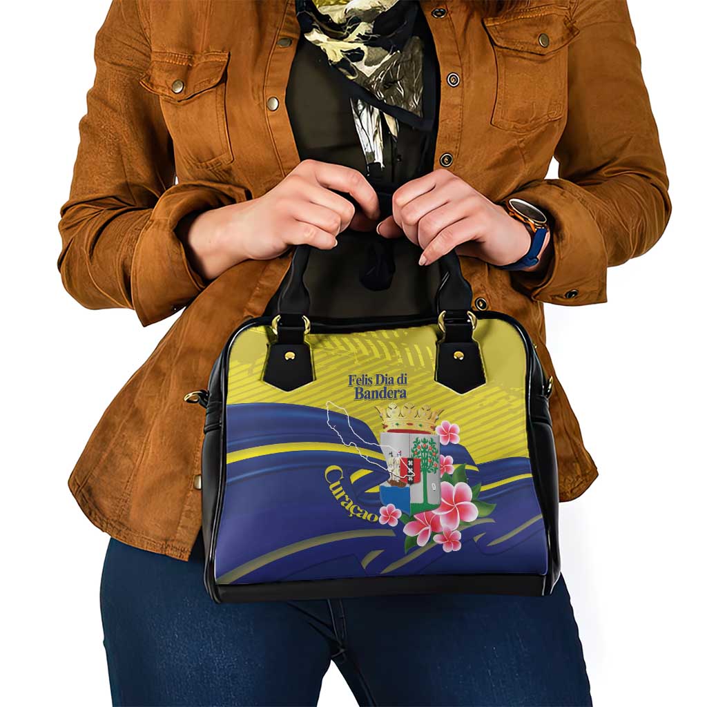 Curacao Flag Day Shoulder Handbag Felis Dia di Bandera Pink Plumeria LT14