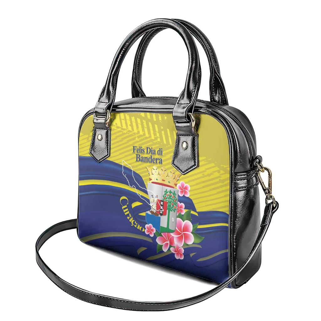 Curacao Flag Day Shoulder Handbag Felis Dia di Bandera Pink Plumeria LT14