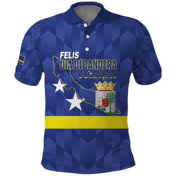 Felis Dia di Bandera Curacao Polo Shirt Flag Proud LT14