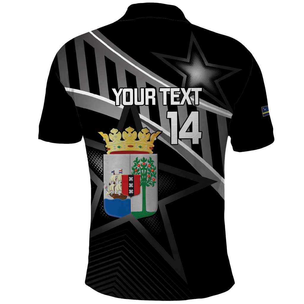 Custom Curacao Football Polo Shirt Go La Familia Azul Black Style LT14