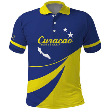 Custom Baseball Curacao Polo Shirt Go Champions Korsou Curve Vibes LT14
