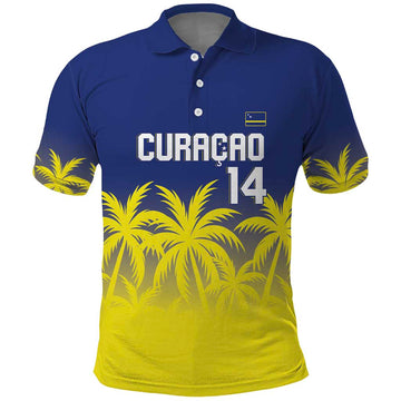 Custom Baseball Curacao Polo Shirt 2025 Korsou de Palmbomen LT14
