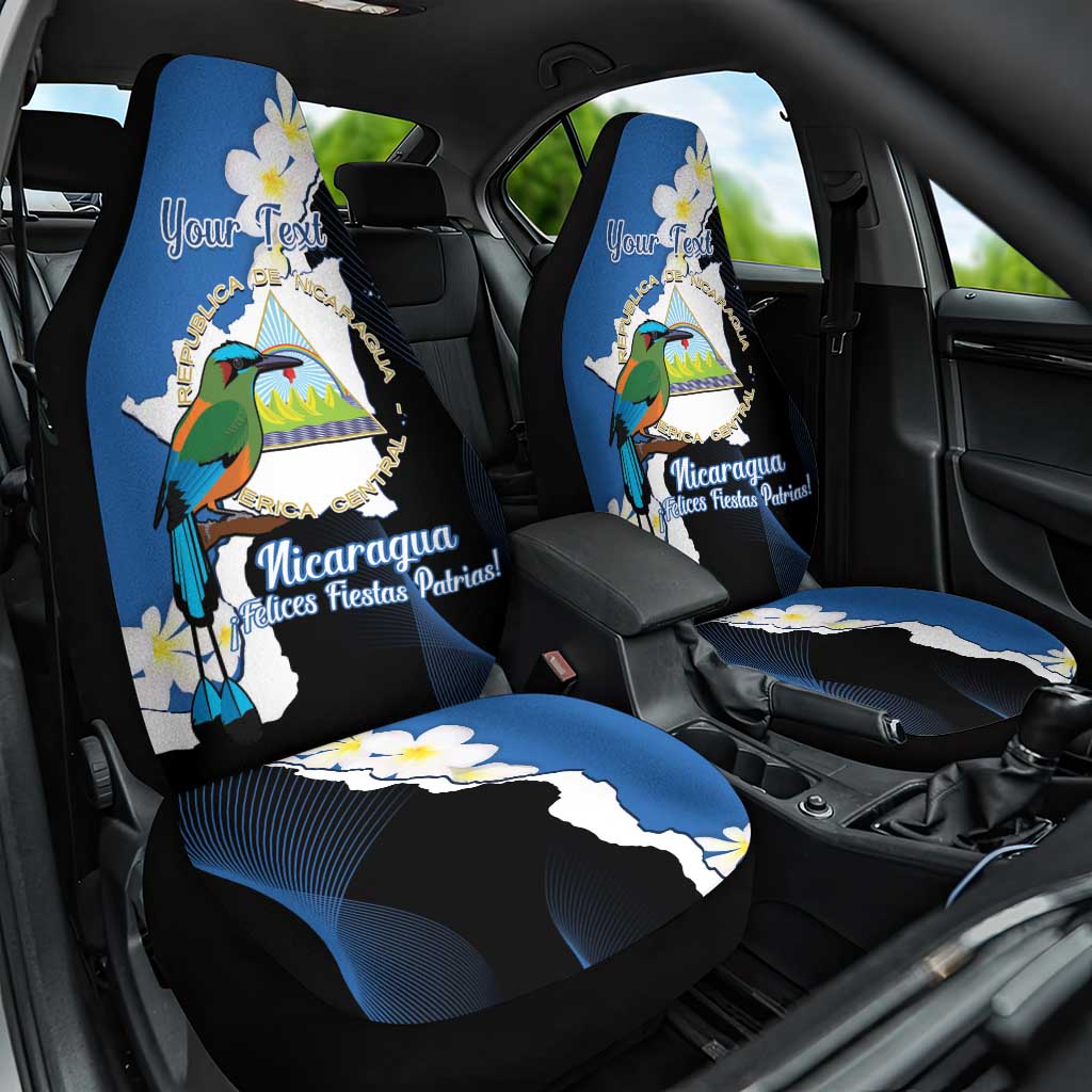 Personalized Nicaragua Independence Day Car Seat Cover Nicaraguan Guardabarranco Mix Sacuanjoche Flowers LT14