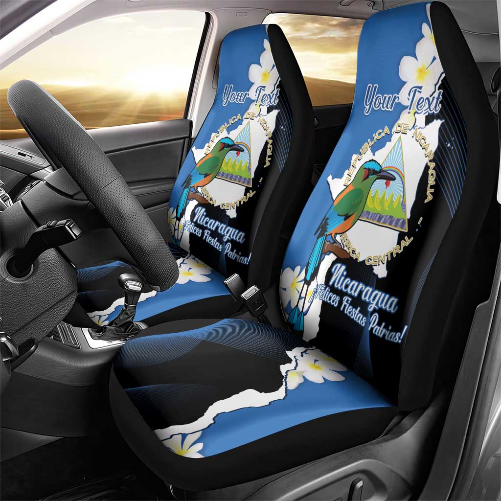 Personalized Nicaragua Independence Day Car Seat Cover Nicaraguan Guardabarranco Mix Sacuanjoche Flowers LT14