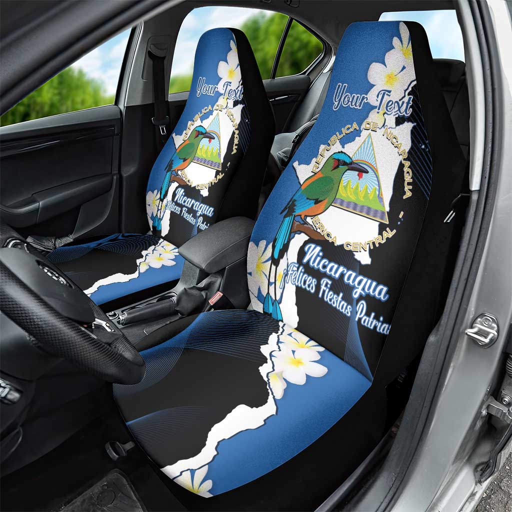 Personalized Nicaragua Independence Day Car Seat Cover Nicaraguan Guardabarranco Mix Sacuanjoche Flowers LT14