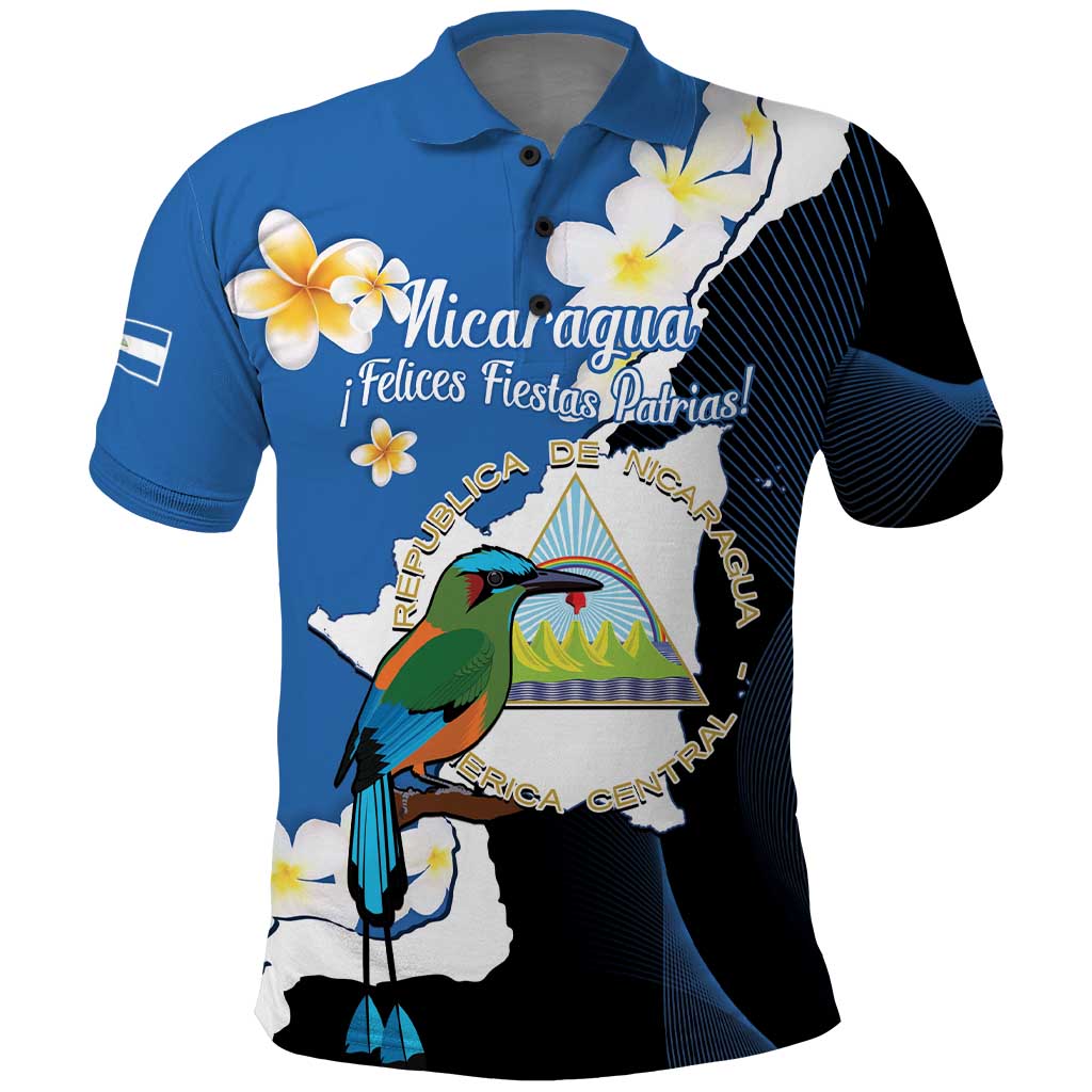 Personalized Nicaragua Independence Day Polo Shirt Nicaraguan Guardabarranco Mix Sacuanjoche Flowers LT14