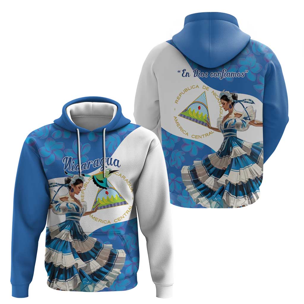 Felices Fiestas Patrias Nicaragua Hoodie Bailes Nicaraguan Girl LT14