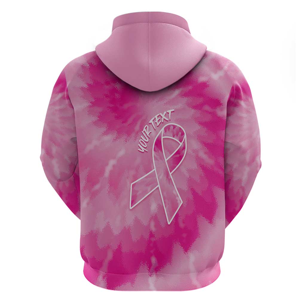 Personalized Breast Cancer Awareness Hoodie Think Pink Tie Dye Ribbon LT14