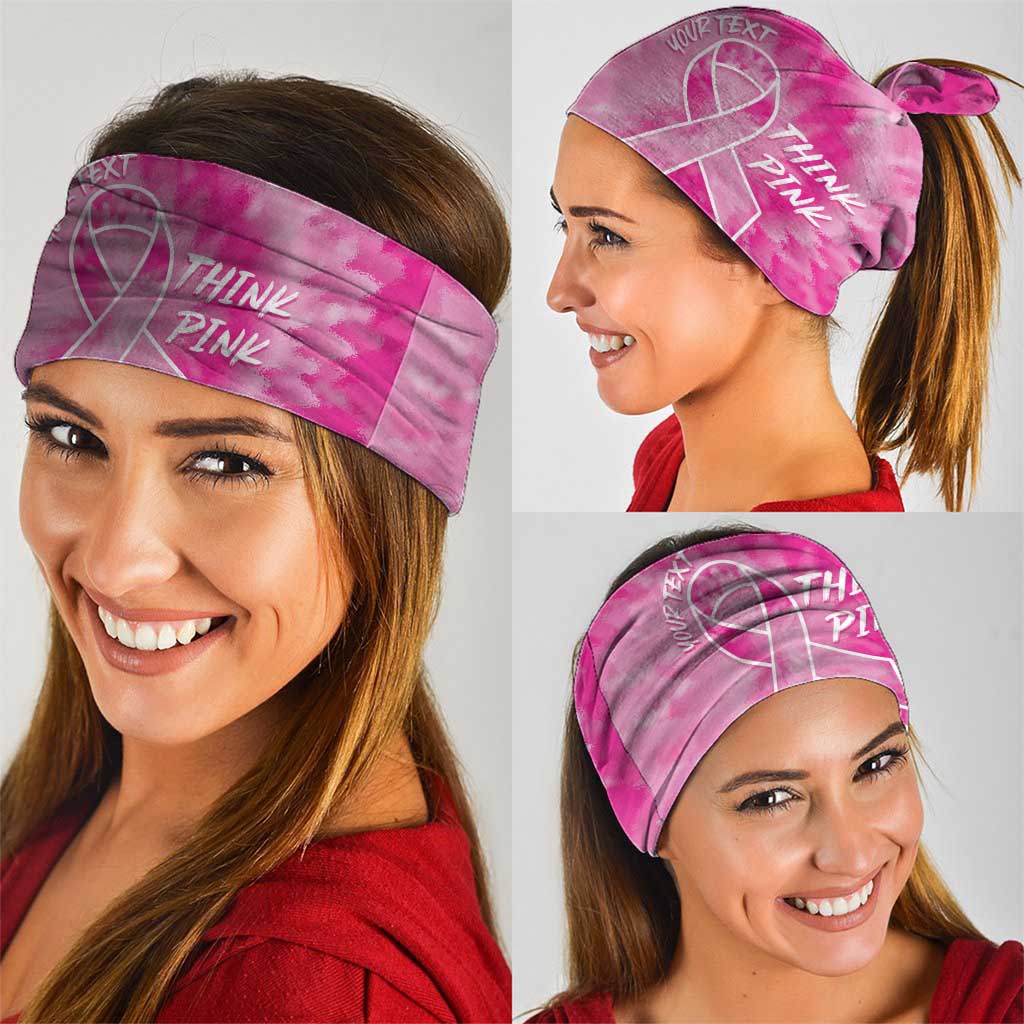 Breast Cancer Awareness Neck Gaiter Think Pink Tie Dye Ribbon LT14