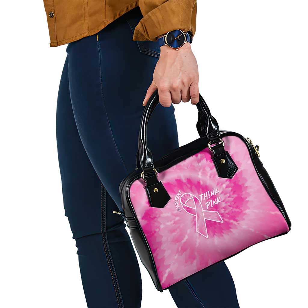 Personalized Breast Cancer Awareness Shoulder Handbag Think Pink Tie Dye Ribbon LT14