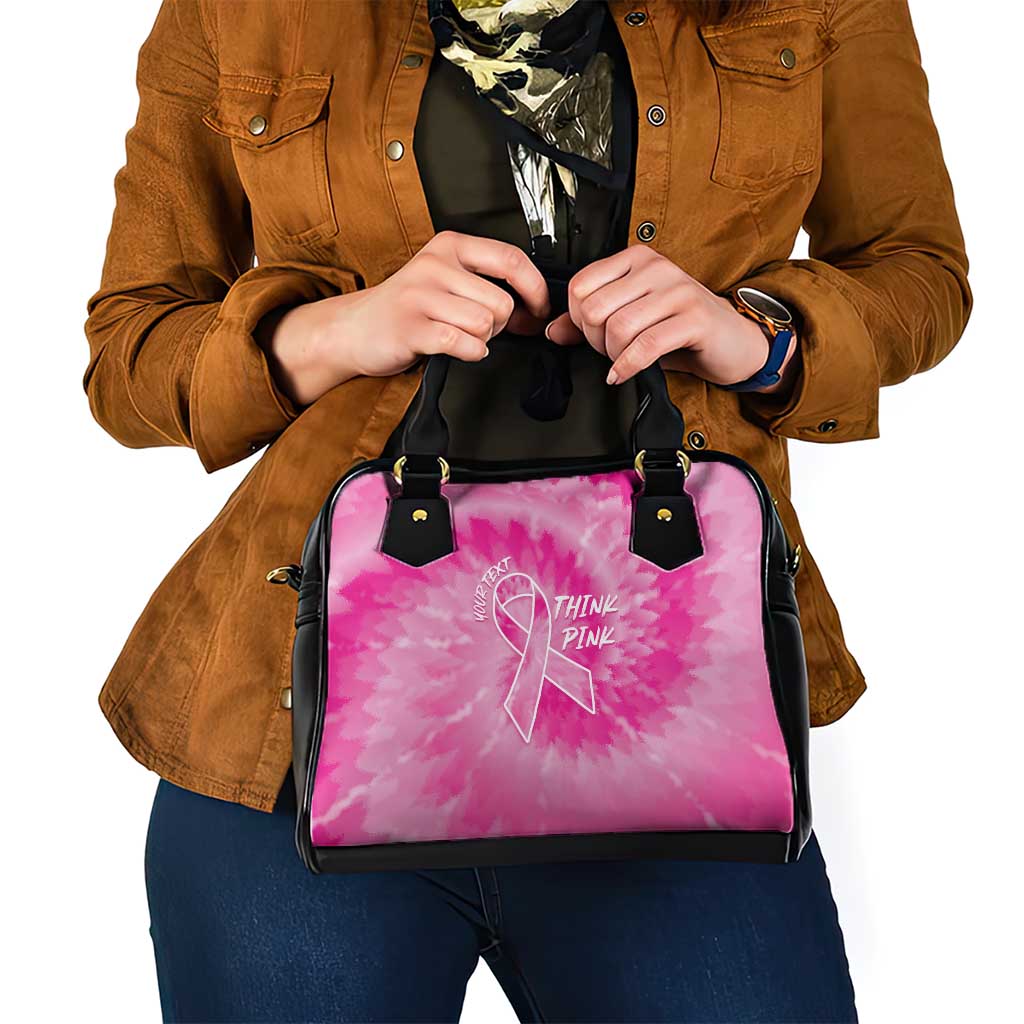 Personalized Breast Cancer Awareness Shoulder Handbag Think Pink Tie Dye Ribbon LT14