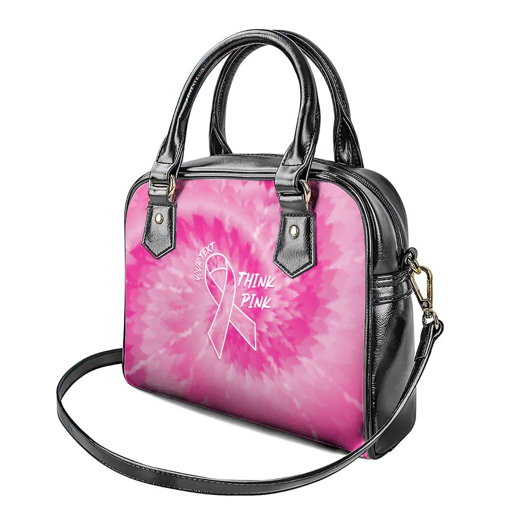 Personalized Breast Cancer Awareness Shoulder Handbag Think Pink Tie Dye Ribbon LT14