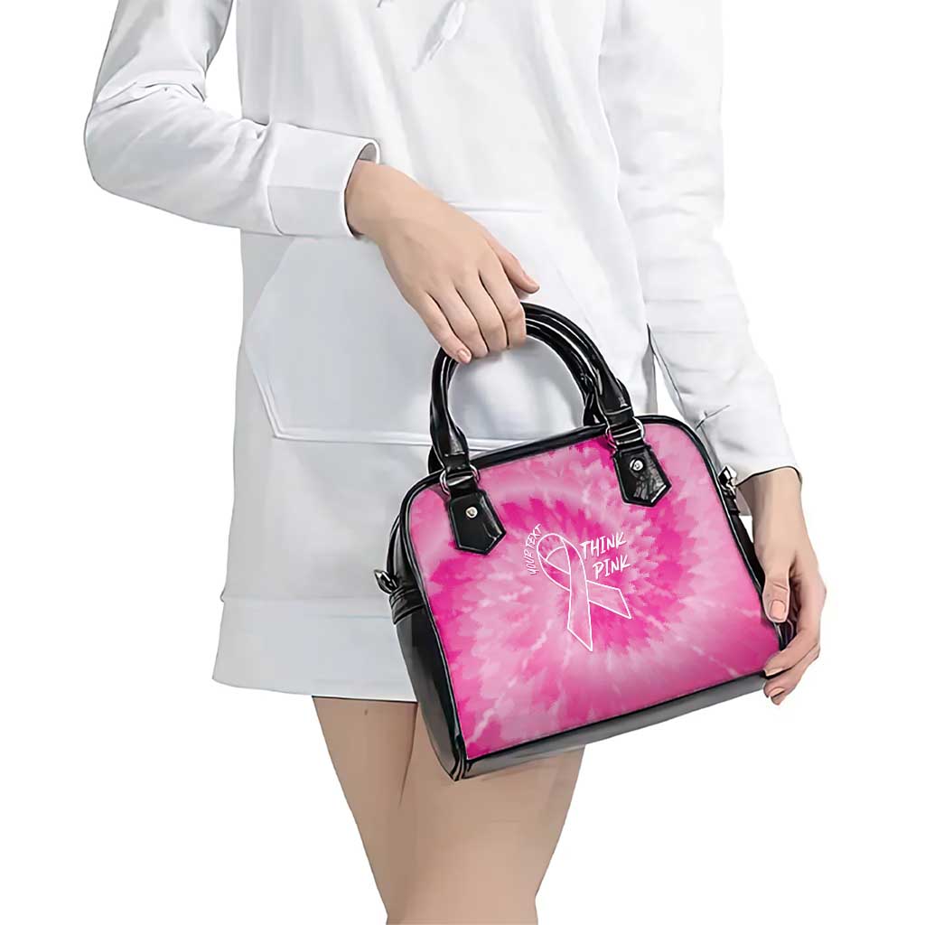 Personalized Breast Cancer Awareness Shoulder Handbag Think Pink Tie Dye Ribbon LT14