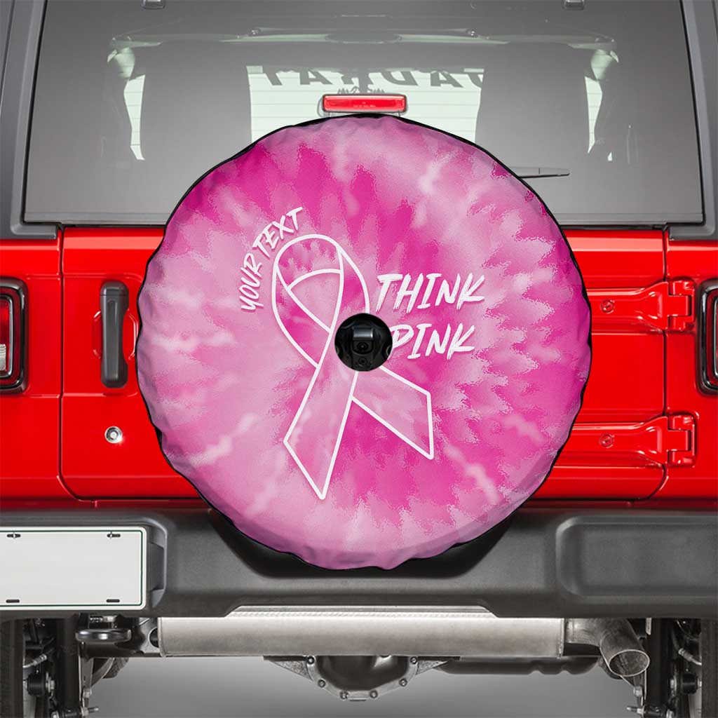 Personalized Breast Cancer Awareness Spare Tire Cover Think Pink Tie Dye Ribbon LT14