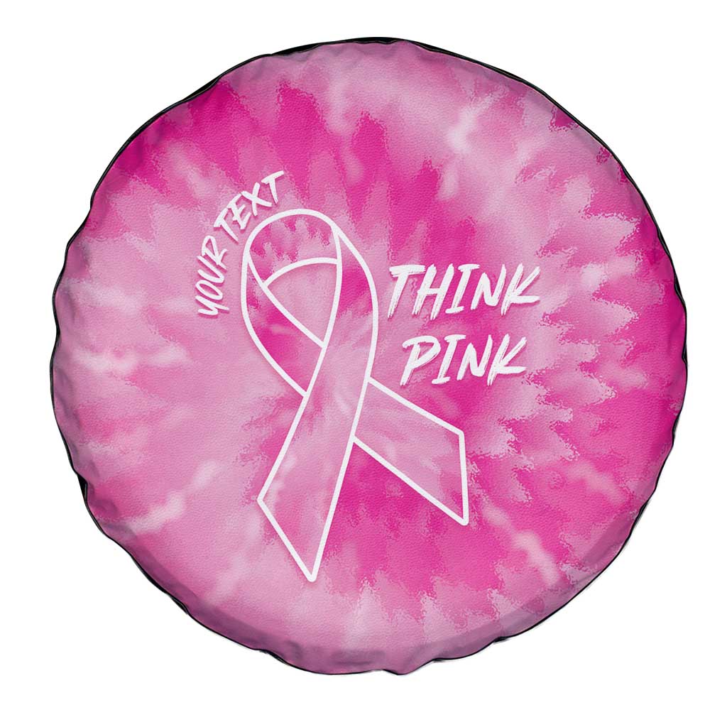 Personalized Breast Cancer Awareness Spare Tire Cover Think Pink Tie Dye Ribbon LT14