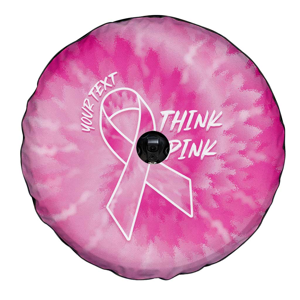 Personalized Breast Cancer Awareness Spare Tire Cover Think Pink Tie Dye Ribbon LT14
