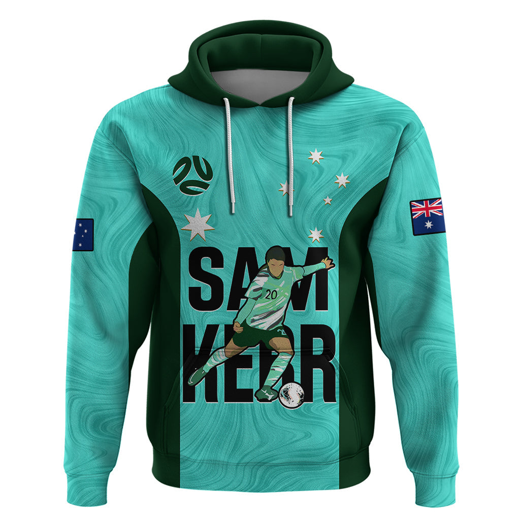 Australia Soccer Hoodie Sam Kerr Matildas Proud 2023 World Cup Turquoise LT14