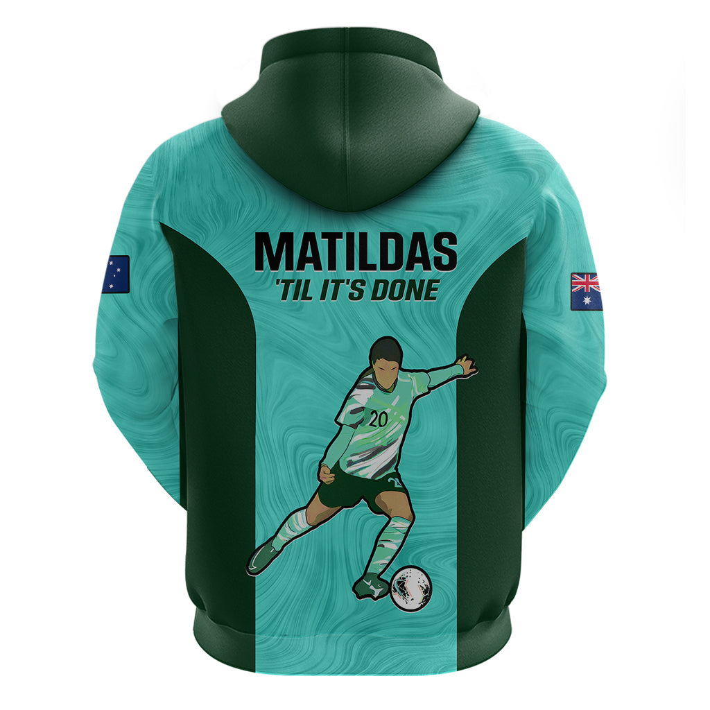 Australia Soccer Hoodie Sam Kerr Matildas Proud 2023 World Cup Turquoise LT14