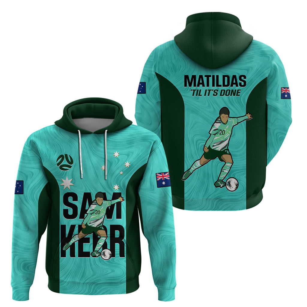 Australia Soccer Hoodie Sam Kerr Matildas Proud 2023 World Cup Turquoise LT14