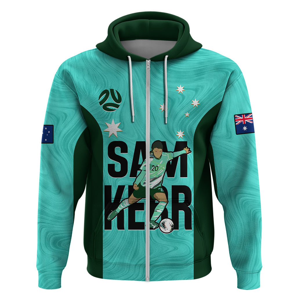 Australia Soccer Hoodie Sam Kerr Matildas Proud 2023 World Cup Turquoise LT14