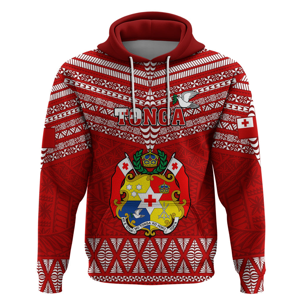 Tonga Rugby Hoodie 2023 World Cup Tongan Kupesi Ngatu Pattern LT14
