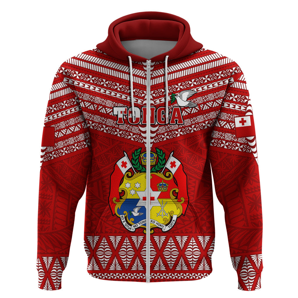 Tonga Rugby Hoodie 2023 World Cup Tongan Kupesi Ngatu Pattern LT14